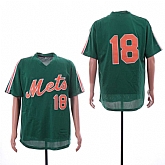 Mets 18 Darryl Strawberry Green Mesh Throwback Jersey Sguo,baseball caps,new era cap wholesale,wholesale hats